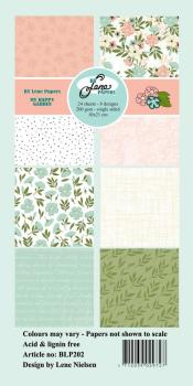 By Lene - Designpapier "My Happy Garden" Paper Pack 10x21 cm - 24 Bogen
