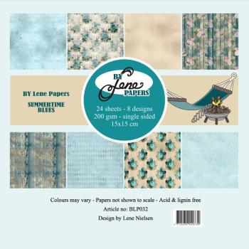 By Lene - Designpapier "Summertime Blues" Paper Pack 6x6 Inch - 24 Bogen
