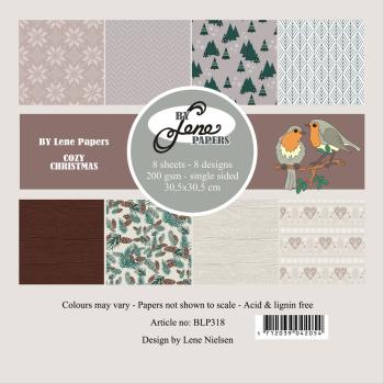 By Lene - Designpapier "Cozy Christmas" Paper Pack 12x12 Inch - 8 Bogen