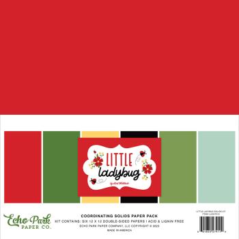 Echo Park - Cardstock "Little Ladybug" Coordinating Solids Paper 12x12 Inch - 6 Bogen 