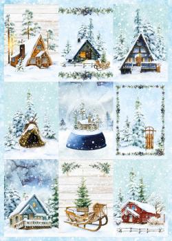 Studio Light - Designpapier - Stanzteile "Winter Scene " DIY Block A4 - 32 Bogen