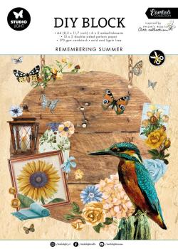 Studio Light - Designpapier - Stanzteile "Remembering Summer " DIY Block A4 - 32 Bogen