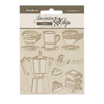 Stamperia - Holzteile 14x14 cm "Moka" Decorative Chips