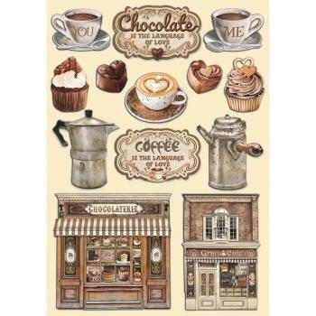 Stamperia - Holzteile A5 "Coffee and Chocolate" Wooden Shapes