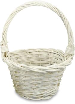 Henkelkorb rund weiss 12cm