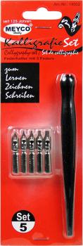 Kalligraphie-Set - Federhalter mit 5 Federn