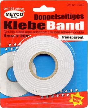 Doppelseitiges Klebeband, 9mm x 20m