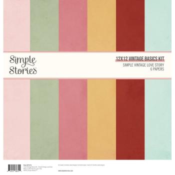 Simple Stories - Basic Kit "Simple Vintage Love Story" Designpapier 12x12 Inch 6 Bogen