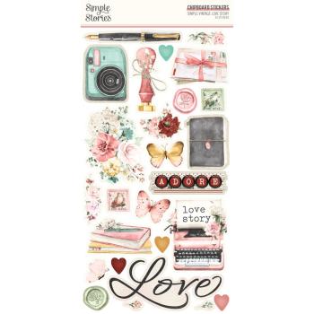 Simple Stories - Aufkleber "Simple Vintage Love Story" Chipboard Sticker 