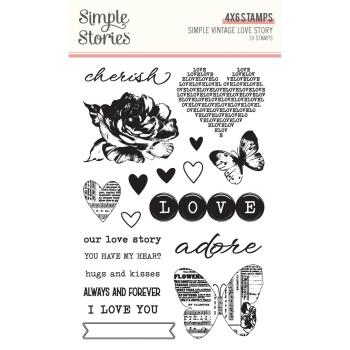 Simple Stories - Stempelset "Simple Vintage Love Story" Clear Stamps 