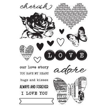 Preview: Simple Stories - Stempelset "Simple Vintage Love Story" Clear Stamps 