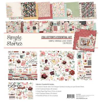 Simple Stories - Collectors Essential Kit "Vintage Love Story" 12 Bogen Designpapier