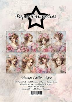 Paper Favourites - Designpapier "Vintage Ladies Rose" Paper Pack A5 - 24 Bogen
