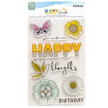 American Crafts - Stempelset & Stanzschablone "Happy Thoughts" Stamp & Dies