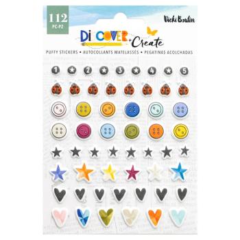 American Crafts - Aufkleber "Discover + Create" Puffy Sticker