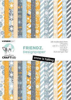 Creative Craft Lab - Studio Light - Friendz Designpapier "Snow Is Falling " Paper Pack 21x14,8 - 16 Bogen