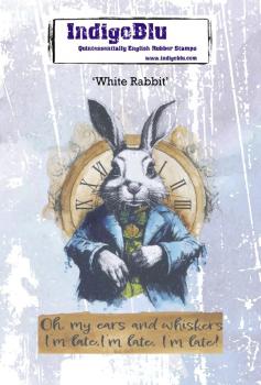 IndigoBlu - Gummistempel Set "White Rabbit" A6 Rubber Stamp