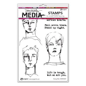 Ranger - Stempelset by Dina Wakley "Strong men" Media Cling Stamp 