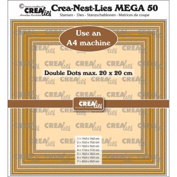 Crealies - Stanzschablone "Squares Double Dots" Crea-Nest-Lies XXL Dies