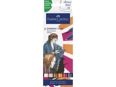 Faber-Castell - Alkoholmaker "Manga" Sketch Dual Markers 6 Stück