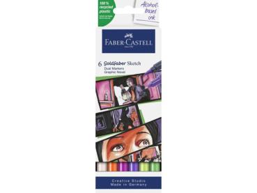 Faber-Castell - Alkoholmaker "Graphic Novel" Sketch Dual Markers 6 Stück