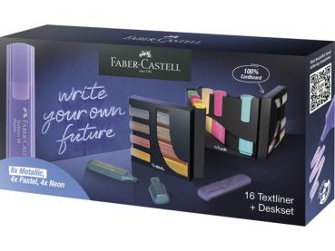 Faber Castell - Textmarker "Metallic/Pastel/Neon" 16 Textliner Deskset
