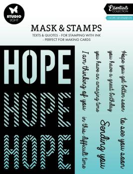 Studio Light - Schablone & Stempel "Hope Sentiments " Stencil & Clear Stamps