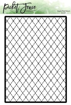 Picket Fence Studios - Schablone "Simple Plaid" Stencil 6x8 Inch