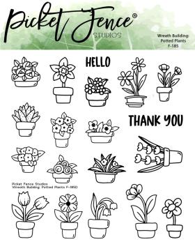 Picket Fence Studios - Stempelset "Wreath Building: Potted Plants" Clear stamps
