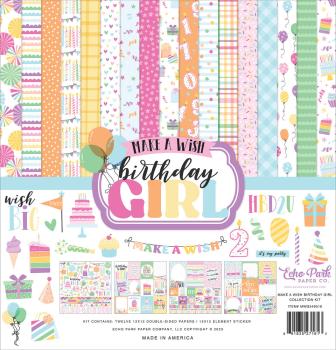 Echo Park - Designpapier "Make A Wish Birthday Girl" Collection Kit 12x12 Inch - 12 Bogen