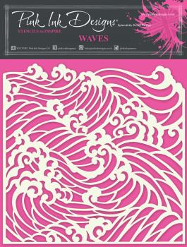 Pink Ink Designs - Schablone "Waves" Stencil