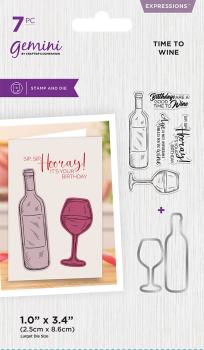 Gemini - Stempel & Stanze "Time to Wine" Expressions Stamp & Dies 