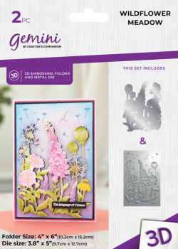Gemini - Prägefolder & Stanzschablone "Wildflower Meadow" 3D Embossing Folder &  Dies 