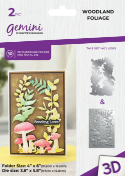 Gemini - Prägefolder & Stanzschablone "Woodland Foliage" 3D Embossing Folder &  Dies 
