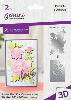 Gemini - Prägefolder & Stanzschablone "Floral Bouquet" 3D Embossing Folder &  Dies 