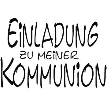 Holz-Stempel "Einladung zur Kommunion" 5x7 cm