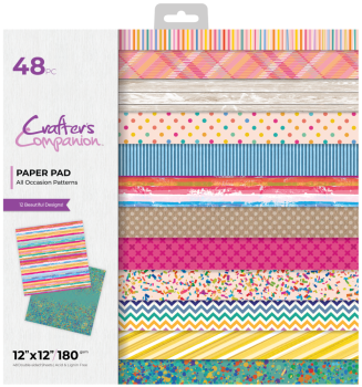 Crafters Companion - Designpapier "All Occasion Patterns" Paper Pack 12x12 Inch - 48 Bogen
