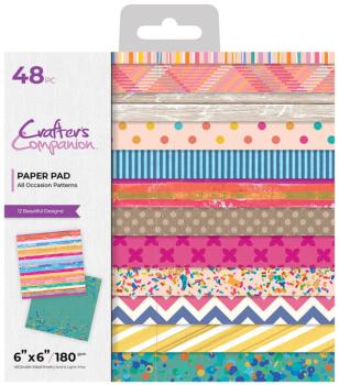 Crafters Companion - Designpapier "All Occasion Patterns" Paper Pack 6x6 Inch - 48 Bogen