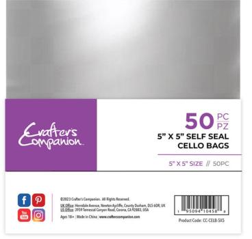 Crafters Companion - Tüten für Karten "Self Seal Cello Bags" 5x5 Inch