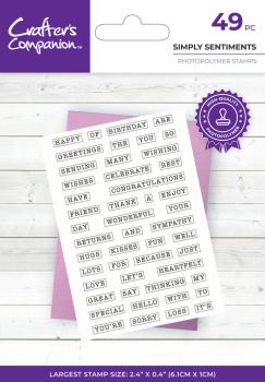 Crafters Companion - Stempelset "Simply Sentiments" Clear Stamps