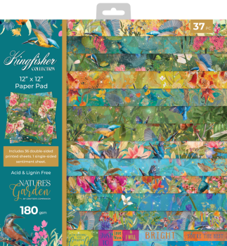 Crafters Companion - Designpapier "Kingfisher Collection" Paper Pack 12x12 Inch - 37 Bogen