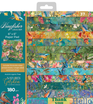Crafters Companion - Designpapier "Kingfisher Collection" Paper Pack 6x6 Inch - 37 Bogen