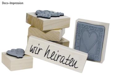 Holz-Stempel "Einladung zur Hochzeit" 6x7 cm