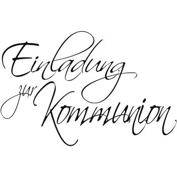 Holz-Stempel "Einladung zur Kommunion" 5x7 cm