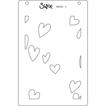 Sizzix - Schablone "Mark Making Hearts" Layered Stencil Design by Kath Breen