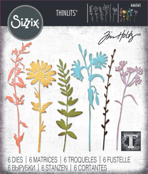Sizzix - Stanzschablone "Vault Wildflowers" Thinlits Craft Dies by Tim Holtz