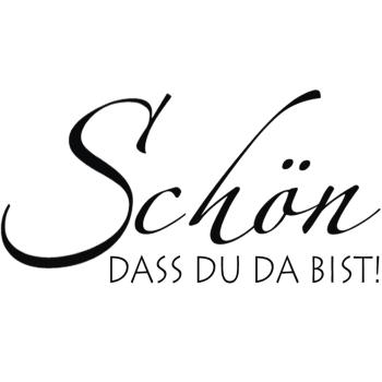 Holz-Stempel "Schön, dass Du..." 3x5 cm