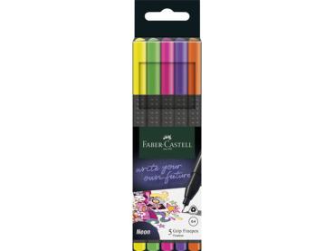 Faber Castell "Fineliner 0,4mm Neon" 5 Stück