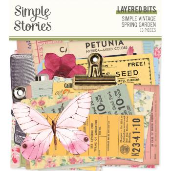 Simple Stories - Stanzteile "Simple Vintage Spring Garden" Layered Bits & Pieces 