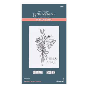 Spellbinders - Buchdrucktechnik "A Friend Like You Bouquet" Press Plate